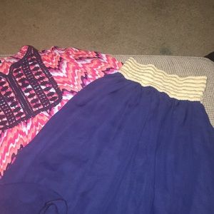 Matching shirt skirt